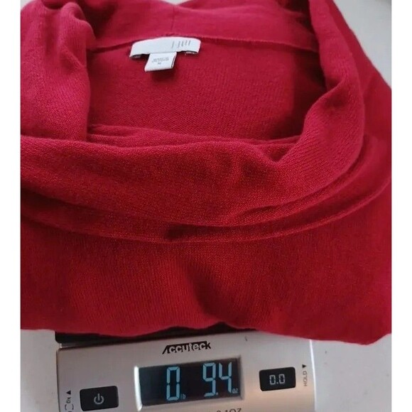 J. Jill Pullover Turtleneck Sweater M Red Longsleeve Knit Stretchy Lagenlook - Picture 7 of 11